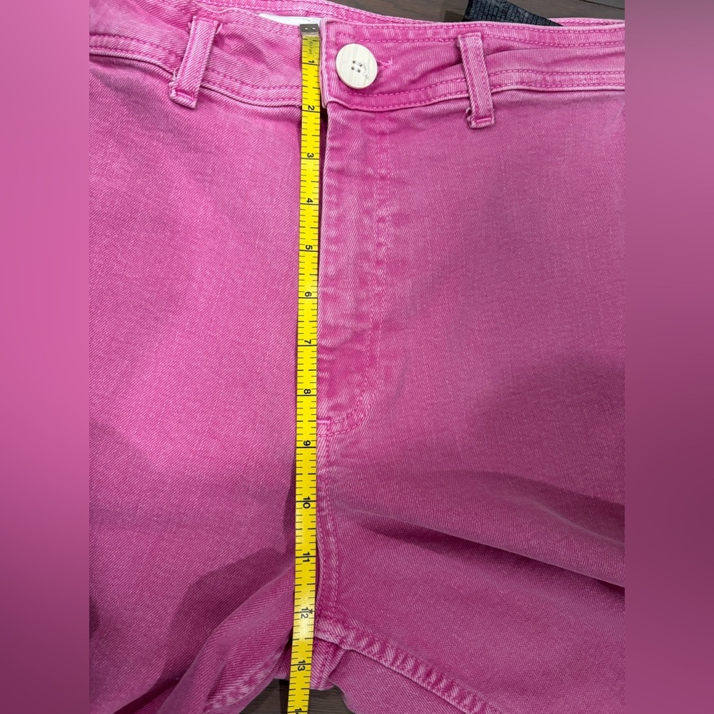 634. Zara High Waisted Wide Leg Pink Jeans - Picture 6 of 7